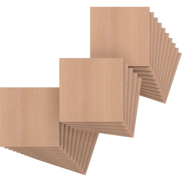Ekena Millwork 7 3/4W x 7 3/4H x 3/8T Wood Hobby Boards, Alder, 25PK HBW08X08X375DAL - main